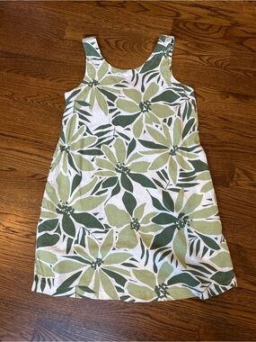NWT Nicole Miller linen blend dress green leaf size S